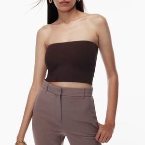 ARITZIA BABATON SCULPT KNIT CROPPED TUBE TOP
